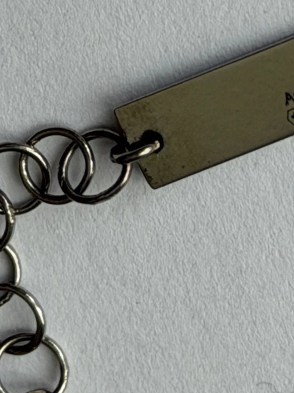 Saint Laurent YSL Sterling Silver J Initial Letter Snake Pendant Chain Necklace